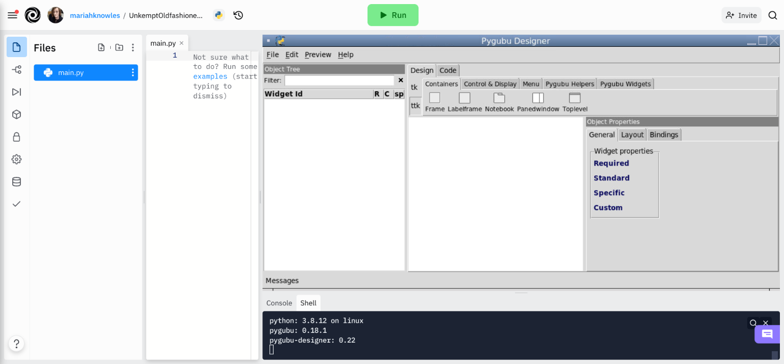 Instructor's Pygubu Designer
