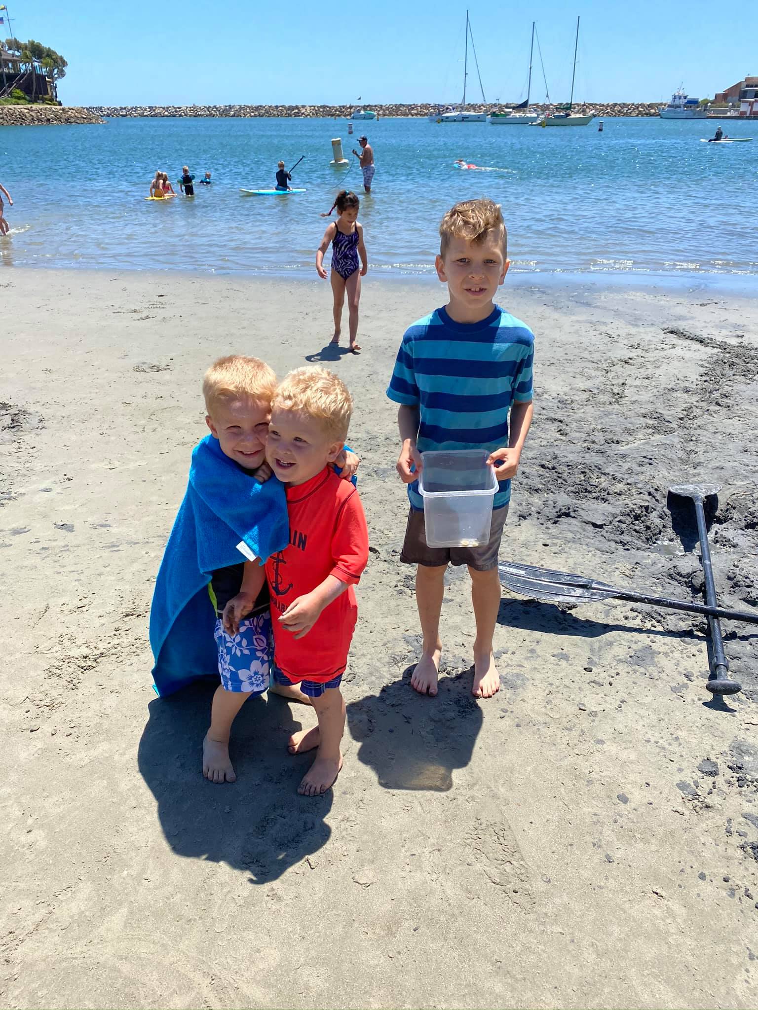 boys at the beach