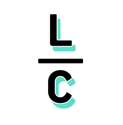 Luisa Clark logo, Black and Teal.