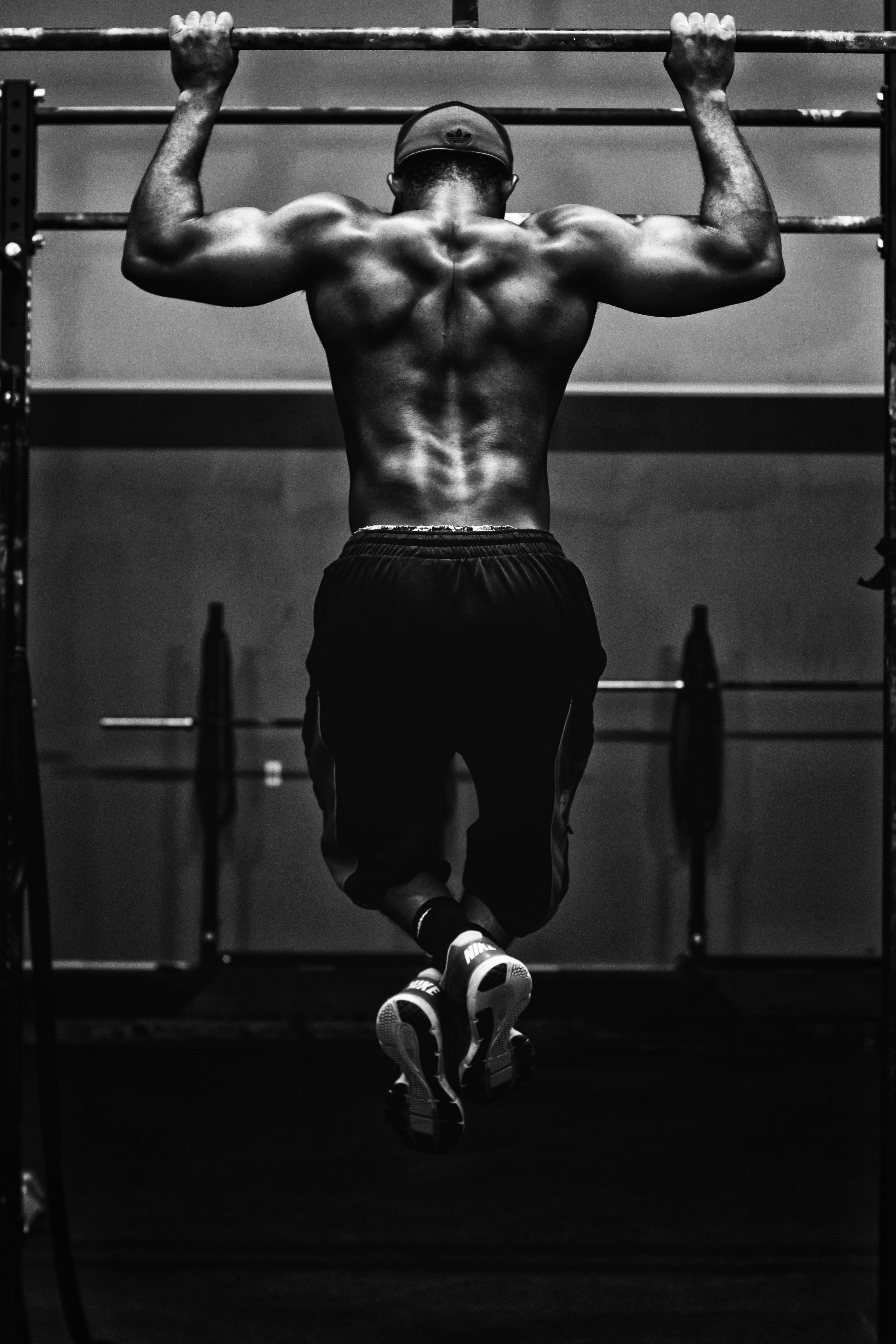  A person doing bar chin ups