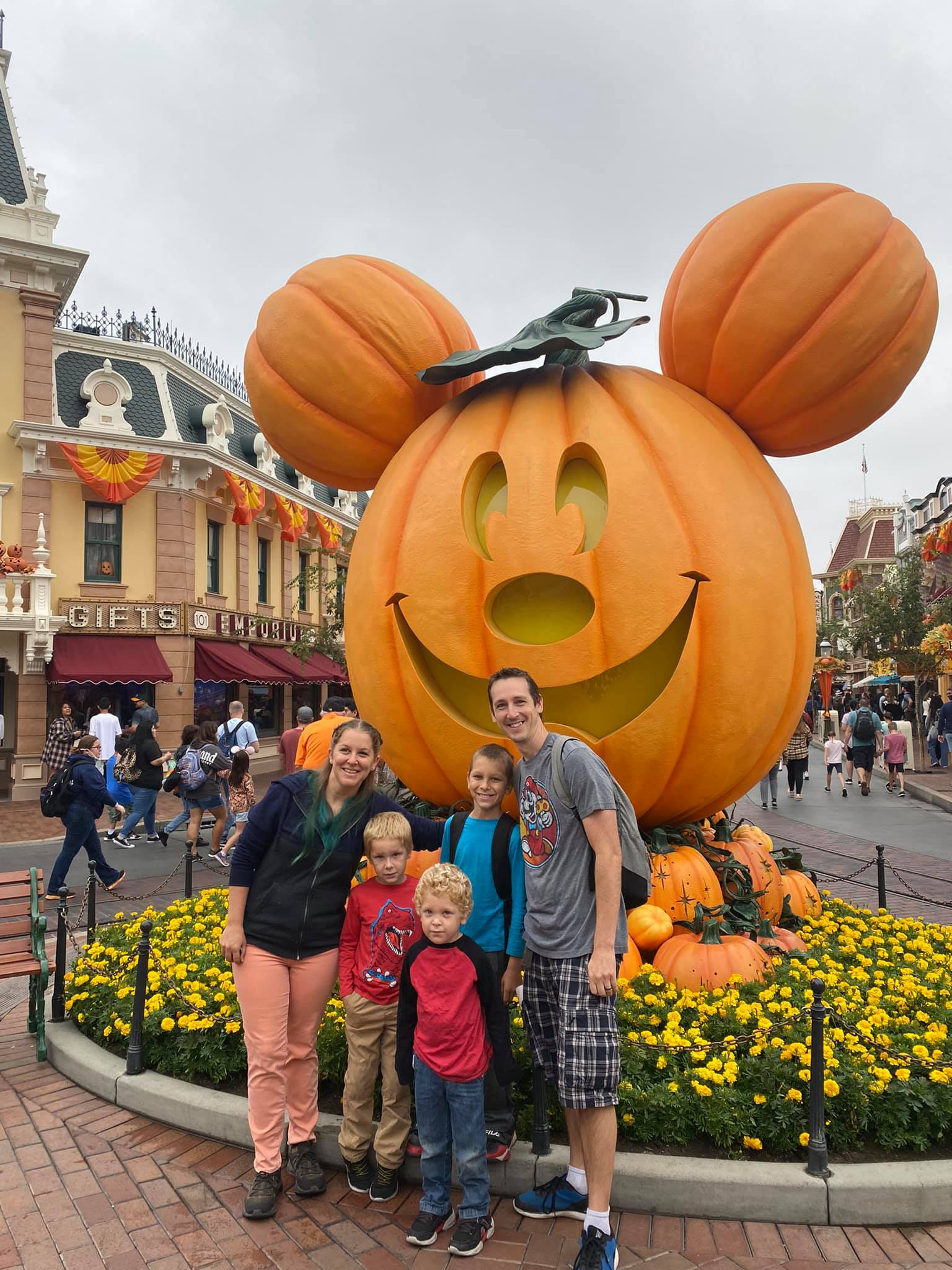 Family Picture in front of the pumpkin