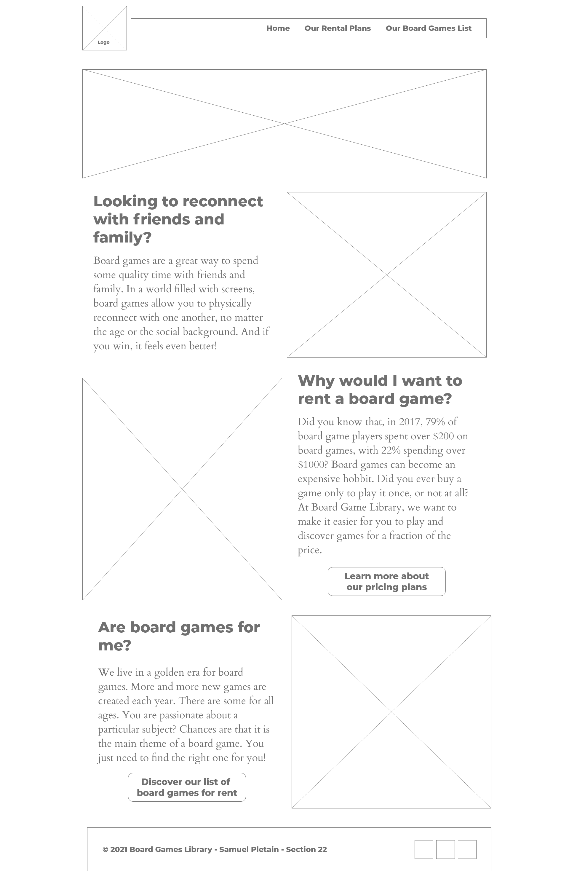 home page wireframe