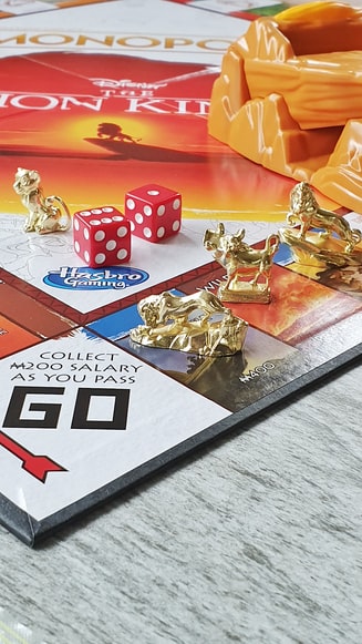 The board of Monopoly, a board game