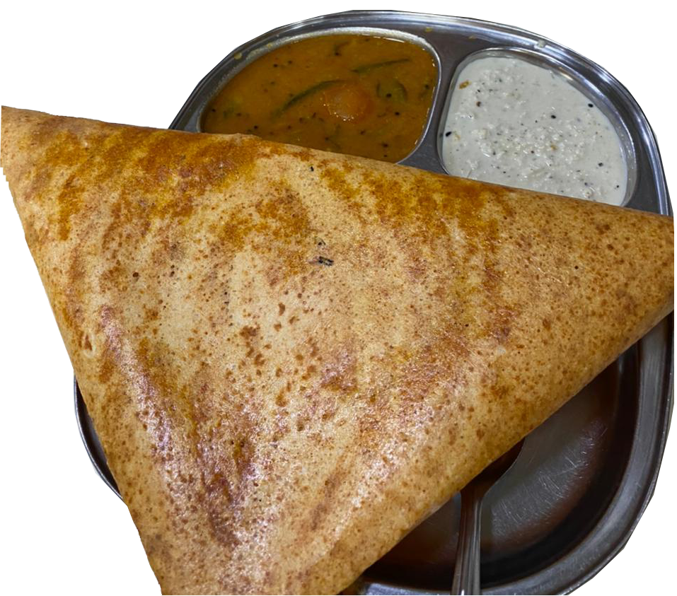 A dosa from Cafe Mysore on a plate