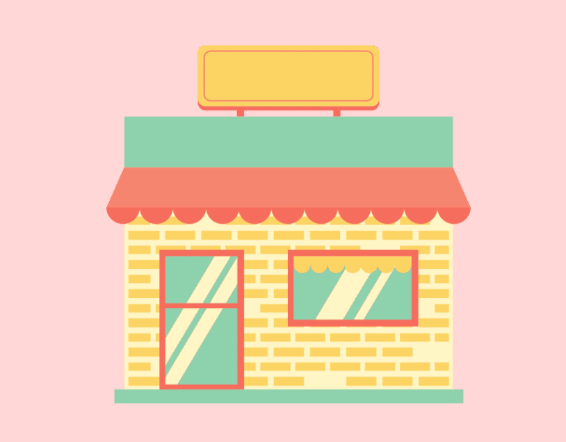 animated picture of grocery store