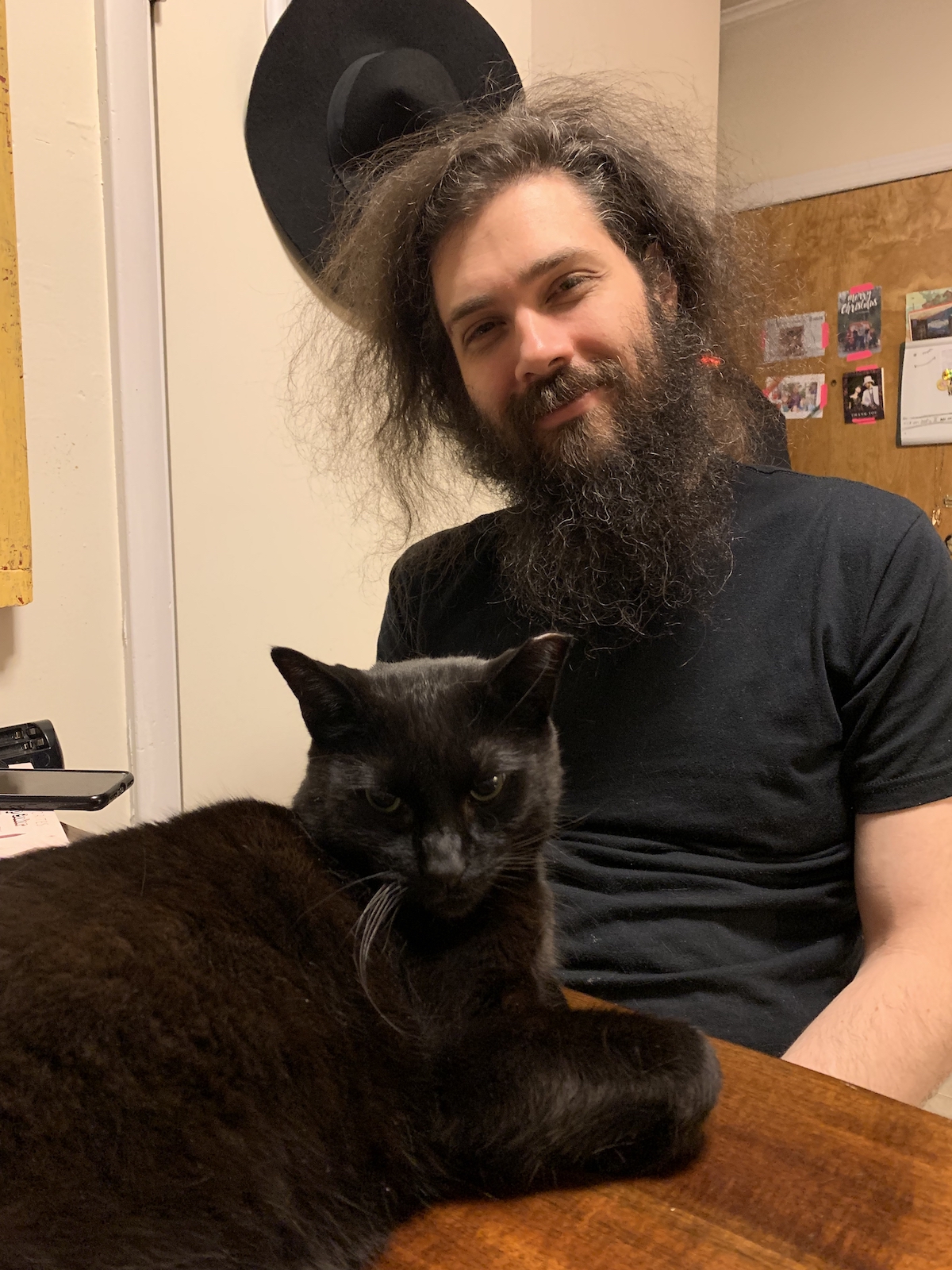 photo andy and pumagreg the black cat in my kitchen