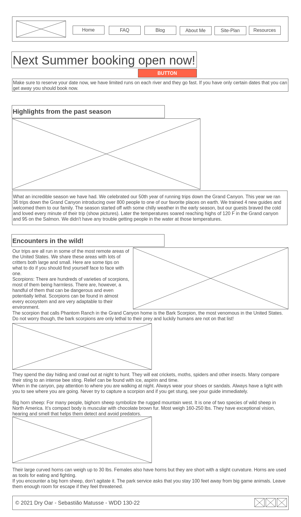 blog page wireframe