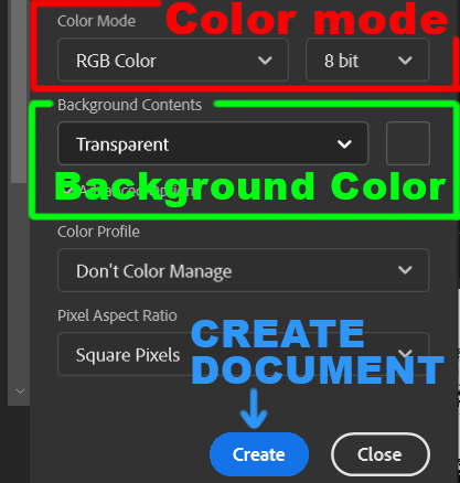 PSD Color Mode and Background Color