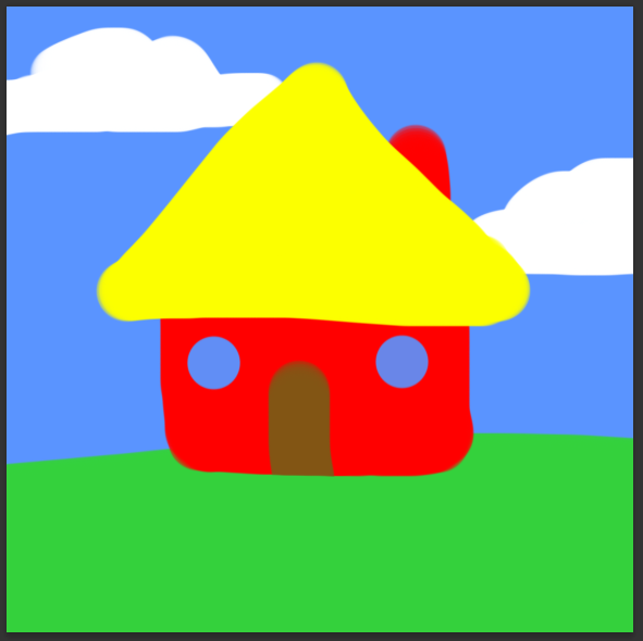 Simple house drawing in Photoshop