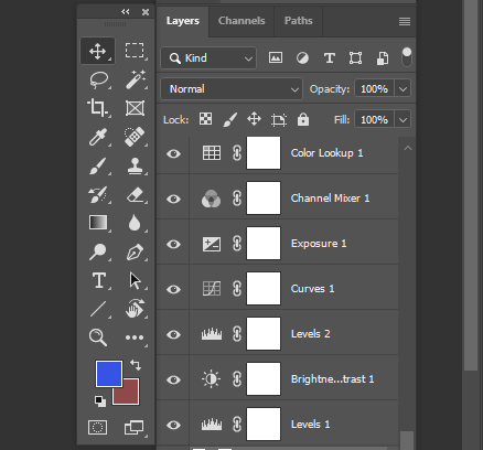 Essentials workspace Photoshop