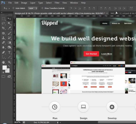 Graphic and Web workspace Photoshop