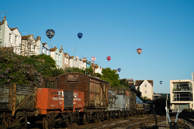 balloons over some houses